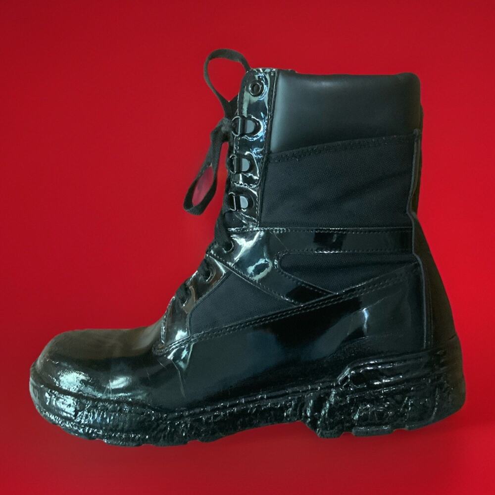 Mint Thorogood 8" Military Tactical Police Black Patent‎ Boots USA 10 M